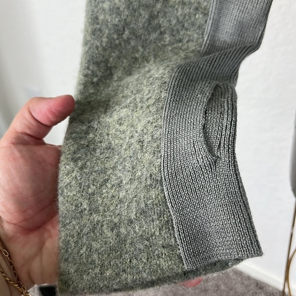 NFP Boiled Merino Wool Strap Convertible Cut Out Sweater Caged Back Snap Sweater - Picture 4 of 16